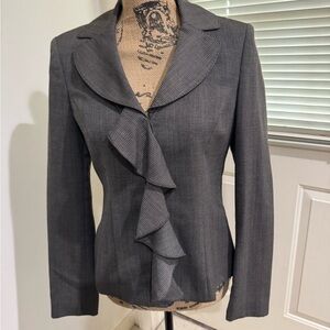 Ann Klein Elegant Gray Women's lined career Jacket size 6